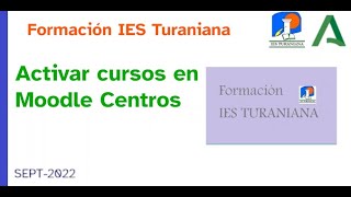 Activar Cursos en Moodle Centros [upl. by Tobias]