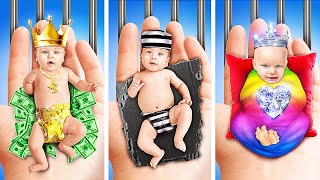 Rich vs Poor Pregnant in Jail  Best Parenting Hacks and Gadgets by 123 GO [upl. by Ardnnaed628]