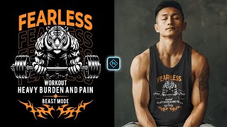 Gym Workout TShirt Design for Redbubble in Photoshop Tutorial [upl. by Salvador]