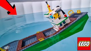 LEGO CARGO SHIP TAKES 13 MINUTES TO SINK [upl. by Yrennalf714]