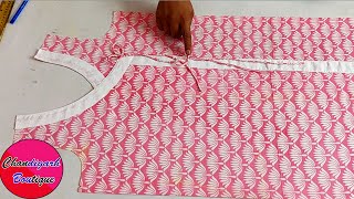 Very Trendy Angrakha Style Kurti cutting and stitching  DIY Angrakha Kurti [upl. by Nylyak]