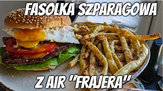 Fasolka szparagowa z air fryera piekarnika i buła z mielonym airfryer obiad mielone [upl. by Saxe]