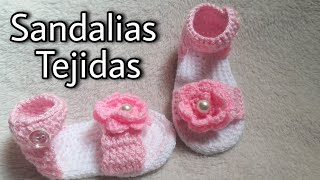 Sandalias a crochet para bebe Huarachitos tejidos para bebe [upl. by Eirrej]