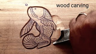 Beautiful wood carving Fish  UP wood art [upl. by Lemrac]