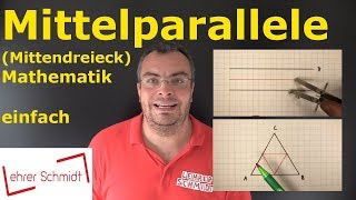 Mittelparallele  Mittendreieck  Mathematik  einfach erklärt  Lehrerschmidt [upl. by Raynor856]