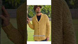 Crochet Shawl Collar Cardigan Tutorial Man or Woman [upl. by Basil]