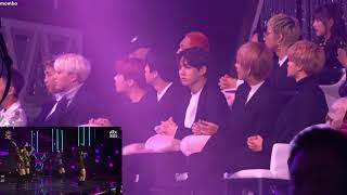 HD 180110 BTS FULL REACTION TO BLACKPINK GDA 2018 [upl. by Navonod68]