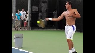 Nicolas Almagro giving it all on the Practice Court [upl. by Tutt]