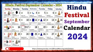 Hindu Festivals September Calendar 2024 [upl. by Ainegue740]