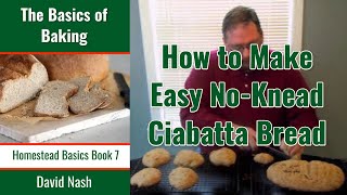 How to Make NoKnead Ciabatta Bread  Rustic Italian Bread Loaf  Great for Breadmaking Beginners [upl. by Ermanno]