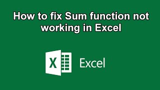 How to fix Sum function not working in Excel [upl. by Dorothi]