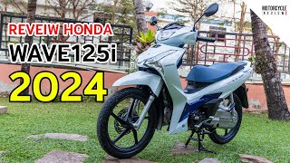 Honda WAVE125i 2024 รีวิว สีขาวน้ำเงิน ตัวท็อปใหม่ล่าสุด [upl. by Arfihs]