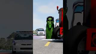 Hulk Monster Bollards VS Cars Disney Monsters Car Crashes  Beamng Drive shorts [upl. by Ohaus]