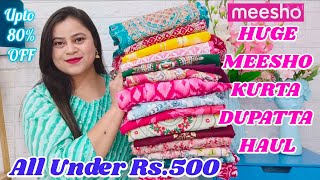 🤗Meesho Haul Under Rs 500🤗Affordable Partywear KurtiKurta Dupatta Set Haul🤗meesho meeshohaul [upl. by Ciaphus]