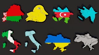 Fun with European Countries Map  Almost Identical Shapes [upl. by Ledeen]