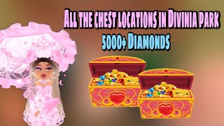 All the treasure chests in divinia park of royale high R D V GAMING [upl. by Elehcar]