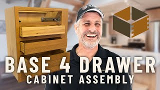 How to Assemble a 3 Drawer Base Cabinet with side mount glides [upl. by Watt994]