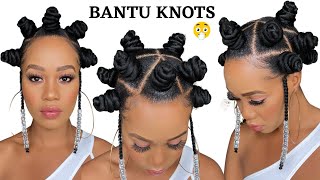 🔥 BANTU KNOTS ON NATURAL HAIR  Protective Style  Tupo1 [upl. by Allayne]