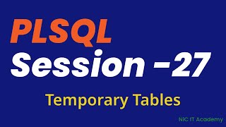 Oracle PLSQL Tutorial Day 27 ✅ Temporary tables in PLSQL✅ [upl. by Hiasi425]