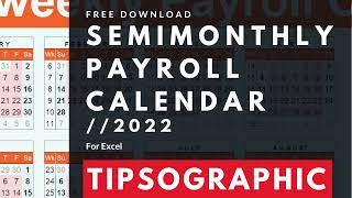 FREE Semimonthly Payroll Calendar Excel  2022 [upl. by Clemmie]