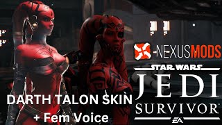 Darth Talon Skin  Star Wars Jedi Survivor PC MODS [upl. by Jacoba922]