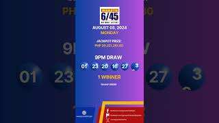 PCSO Lotto Results August 5 2024 lottoresulttoday lottoresult PCSO pcsolottoresults swertres [upl. by Nuaj]