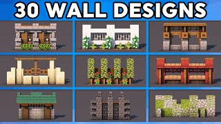 30 Must Know Minecraft Wall Designs Tutorial [upl. by Ahsienek]