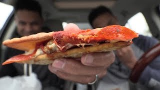 Eating Pot Belly Pizza Sandwich hodgetwins [upl. by Jacklin]