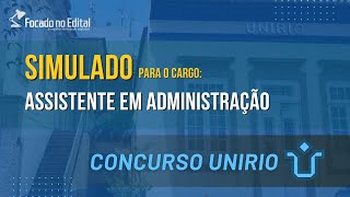 Questões para o cargo Assistente em Administração  Concurso UNIRIO [upl. by Lisetta]