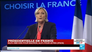 REPLAY  Discours de Marine Le Pen battue à lélection présidentielle avec 349  des voix [upl. by Ramberg]