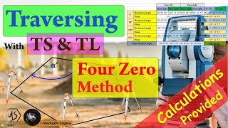 Traversing with Total Station amp Theodolite  Detailed Calculations Provided  Madujith Sagara [upl. by Eahs93]