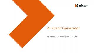 Nintex AI Form Generator [upl. by Aneekal620]