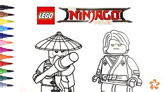 Lego Ninjago Movie  Master Wu and Lloyd  Coloring pages for children  Color amp Kids TV [upl. by Lizabeth]