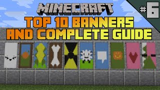 Minecraft top 10 banner designs Ep 6 With tutorial [upl. by Glenine]