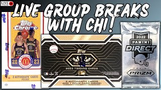 THURSDAY NIGHT SPORTS CARD GROUP BREAKS WITH CHICITY PULLS [upl. by Diella355]