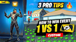 3 Best Tips and Tricks To Win Every 1 Vs 1 Custom Room  Free Fire Pro Tips  FireEyes Gaming [upl. by Aramoiz]