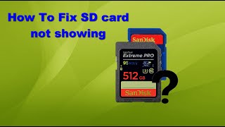 How To Fix SD card not showing [upl. by Aicelf207]