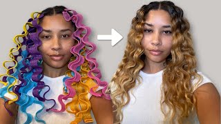 DIY Heatless Waves On Curly Hair  No Damage  Amazon Wave Formers [upl. by Gloriane155]