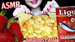 CREAMY LIGO SARDINES PASTA MUKBANG FIRST TIME TRYING LIGO SARDINES PASTA WITH RECIPE SNOOR ASMR [upl. by Avenej]