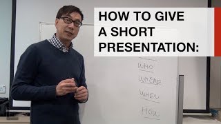 Learn how to give a 3 minute presentation in under 3 minutes [upl. by Kcirted549]