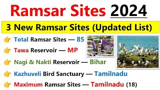 Ramsar Sites in India 2024  Ramsar Sites 2024  Wetlands of India  Current Affairs 2024 [upl. by Besse]