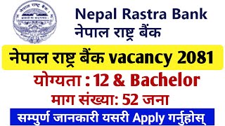 Nepal Rastra Bank Job Vacancy 2081  NRB Vacancy 2081  Job in Nepal  CollegeNp [upl. by Jereme]