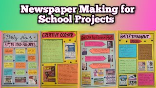 How to create a NewspaperNewspaper Making for school projectsHow to make Newspaper at Home Class10 [upl. by Fifine]