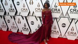 Country music stars walk red carpet at the CMA awards [upl. by Ganley]