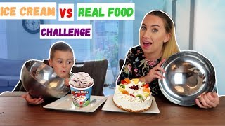 ICE CREAM VS REAL FOOD CHALLENGE  LAKAP JUNIOR [upl. by Chuu]