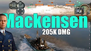 Mackensen  205K DMG Secondary  Hydro  World of Warships [upl. by Ardnaskela]