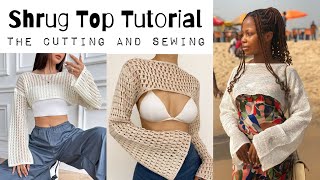 How to Cut and Sew a Shrug Top Easy Beginners Tutorial [upl. by Ruprecht]