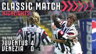 Juventus 40 Venezia  Buffon Nedved amp Thuram Make Their Juventus Debut  Classic Match Highlights [upl. by Oirramed]