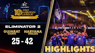 Fazel Atrachalis Gujarat Knocked Out by Spirited Haryana Steelers  PKL Eliminator 2 Highlights [upl. by Cavuoto]