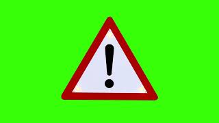 Blinking Warning Sign Representing Exclamation Mark in a White Triangle  4K  FREE TO USE [upl. by Pfister339]